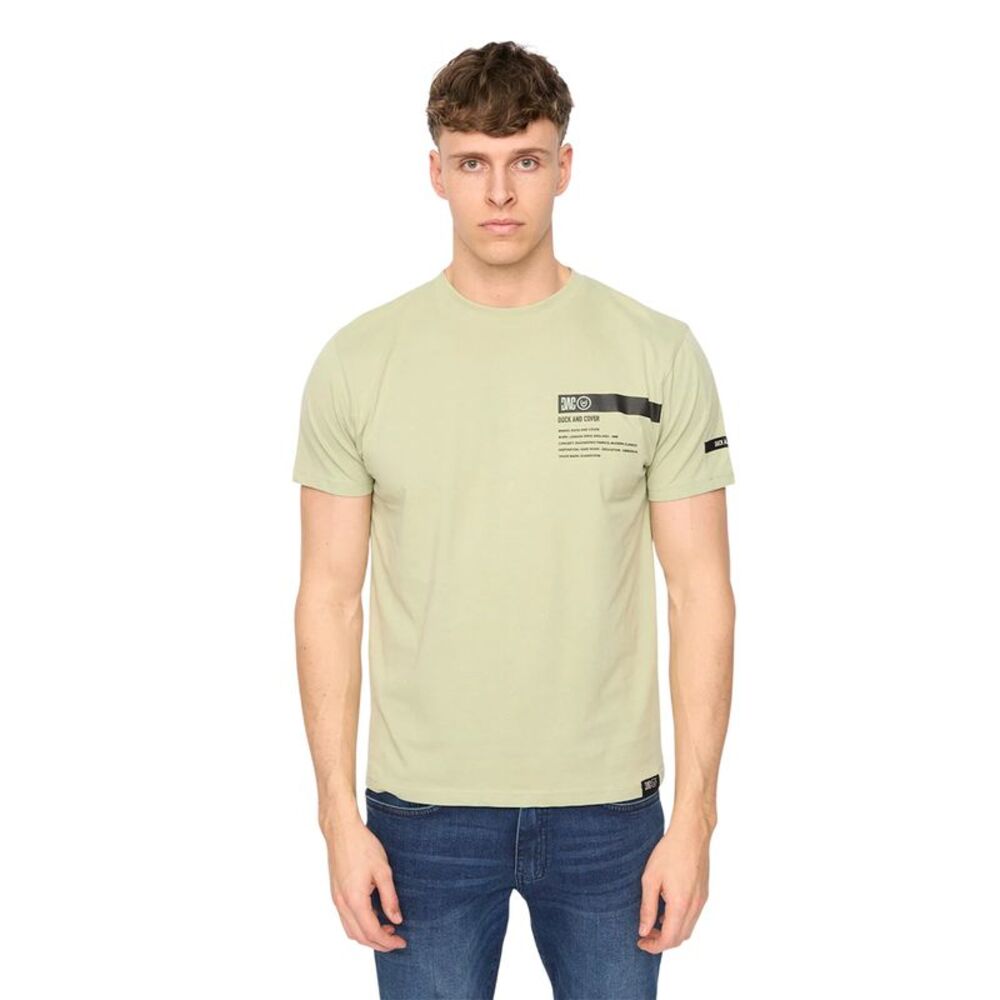 Duck and Cover Mens Tatick Brushed Cotton T-Shirt / Light Olive